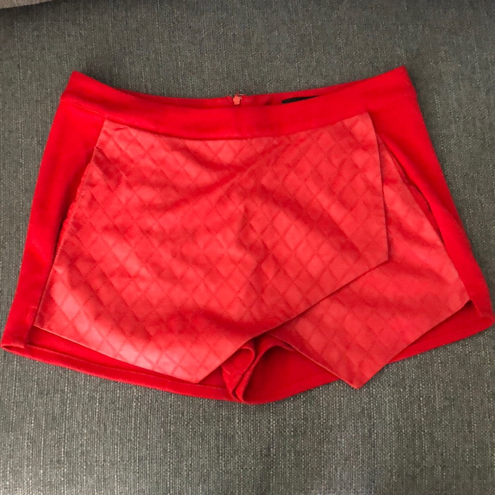 Faux leather envelope skort